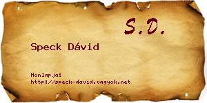 Speck Dávid névjegykártya