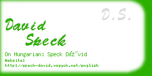david speck business card